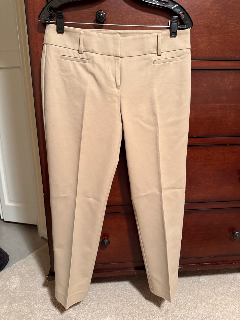 LOFT Beige Slim Straight Dress Trousers